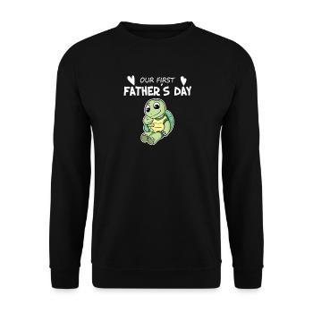 Vatertag - erster Vatertag Geschenk - Unisex Pullover - Schwarz - Vorne - Alina (178cm) & Michal (187cm)