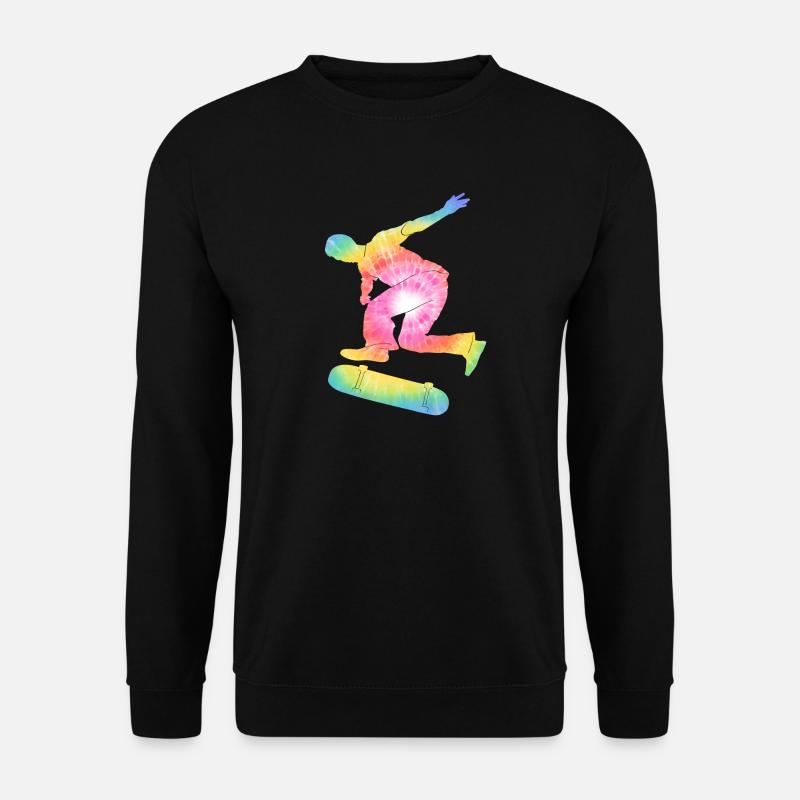 Skateboarder Silhouette Batikfarbe - Unisex Pullover - Schwarz