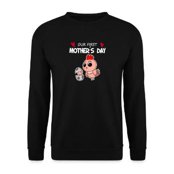 Mother's Day - First Mother's Day Gift - Unisex Sweatshirt - black - Front - Alina (178cm) & Michal (187cm)