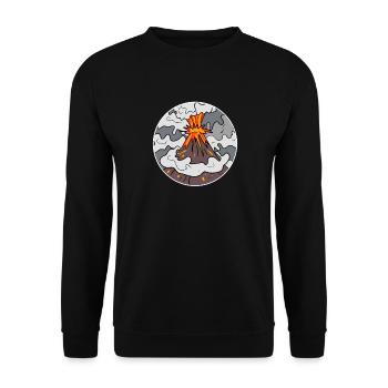 Vulkan Berg Kreis Berge Vulkane - Unisex Pullover - Schwarz - Vorne - Alina (178cm) & Michal (187cm)