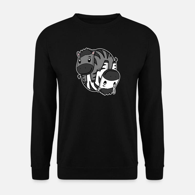 Zebra Yin Yang Symbol - Unisex Sweatshirt - black