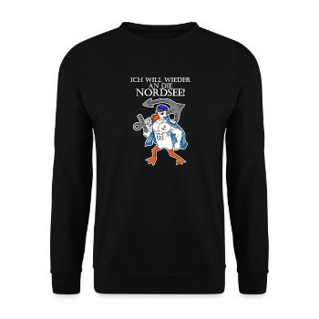 Nordsee Spruch - Unisex Pullover - Schwarz - Vorne - Alina (178cm) & Michal (187cm)