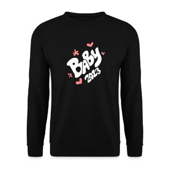 Bébé 2023 - Naissance Enceinte 2023 Grossesse - Sweat-shirt Unisexe - noir - Devant - Alina (178cm) & Michal (187cm)