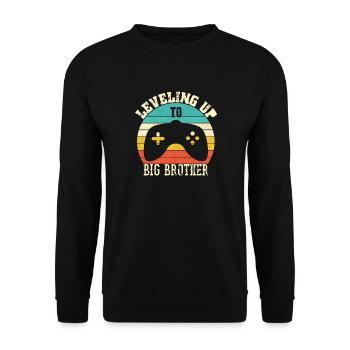 Level up to Big Brother - Unisex Sweatshirt - black - Front - Alina (178cm) & Michal (187cm)