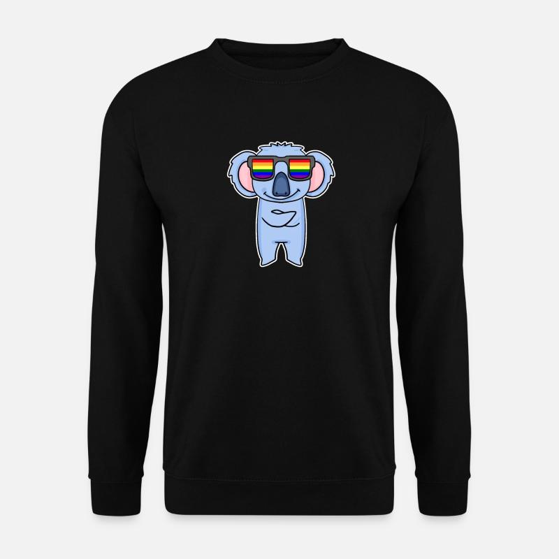 Regenbogen - Koala mit Brille - Unisex Pullover - Schwarz