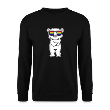 Arc-en-ciel - ours polaire avec lunettes - Sweat-shirt Unisexe - noir - Devant - Alina (178cm) & Michal (187cm)
