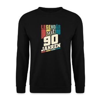 90. Geburtstag Legendär Seit 90 Jahren Legende 90 - Unisex Pullover - Schwarz - Vorne - Alina (178cm) & Michal (187cm)
