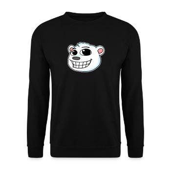 Polar Bear Head - Unisex Sweatshirt - black - Front - Alina (178cm) & Michal (187cm)