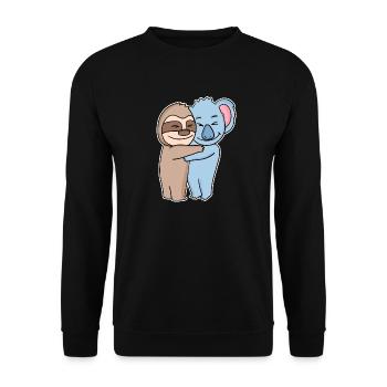 Sloth and koala hugging - hug - Unisex Sweatshirt - black - Front - Alina (178cm) & Michal (187cm)