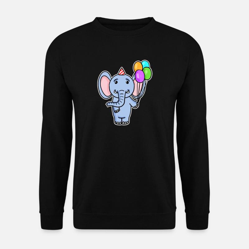 Ballon d’anniversaire d’éléphant - Sweat-shirt Unisexe - noir