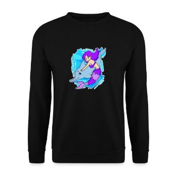 Meerjungfrau - Unisex Pullover - Schwarz - Vorne - Alina (178cm) & Michal (187cm)
