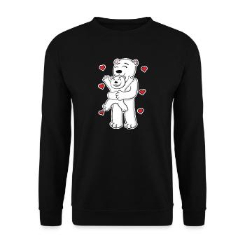 Famille d’ours polaires - Ours polaire avec bébé - Sweat-shirt Unisexe - noir - Devant - Alina (178cm) & Michal (187cm)