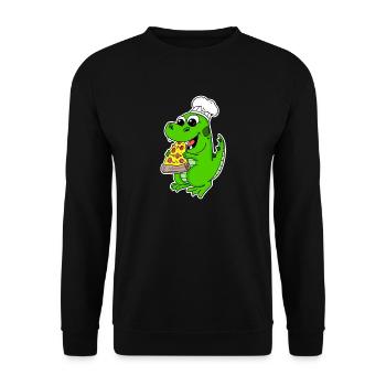 Gourmet Dino Pizza - Unisex Sweatshirt - black - Front - Alina (178cm) & Michal (187cm)