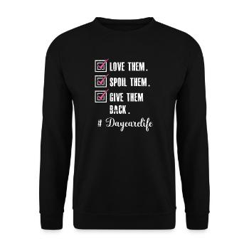 Love Daycare Provider Childcare Teacher - Unisex Sweatshirt - black - Front - Alina (178cm) & Michal (187cm)
