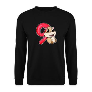 9 Birthday 9 years old with animal motif - nine - Unisex Sweatshirt - black - Front - Alina (178cm) & Michal (187cm)