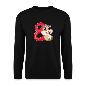 8 Birthday 8 years old with animal motif - eight - Unisex Sweatshirt - black - Front - Alina (178cm) & Michal (187cm)