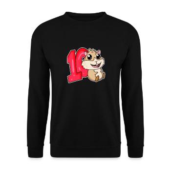 10 Geburtstag 10 Jahre alt mit Tier Motiv - zehn - Unisex Pullover - Schwarz - Vorne - Alina (178cm) & Michal (187cm)
