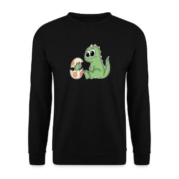 Dinosaure avec bébé dinosaure - Dino - Sweat-shirt Unisexe - noir - Devant - Alina (178cm) & Michal (187cm)