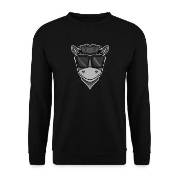 Cool donkey with sunglasses - Unisex Sweatshirt - black - Front - Alina (178cm) & Michal (187cm)