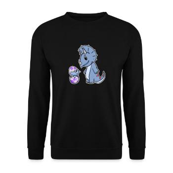 Dinosaure avec bébé dinosaure - Dino - Sweat-shirt Unisexe - noir - Devant - Alina (178cm) & Michal (187cm)