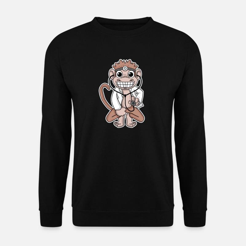 Affe Arzt Doktor Motiv - Unisex Pullover - Schwarz