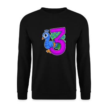 3 anniversaire 3 ans avec motif animal - trois - Sweat-shirt Unisexe - noir - Devant - Alina (178cm) & Michal (187cm)