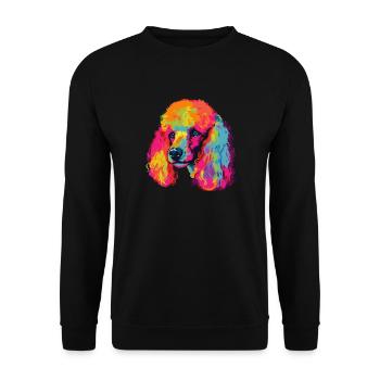 Caniche Chien Coloré - Sweat-shirt Unisexe - noir - Devant - Alina (178cm) & Michal (187cm)