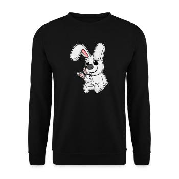 Famille de lapin - Lapin avec bébé - Sweat-shirt Unisexe - noir - Devant - Alina (178cm) & Michal (187cm)