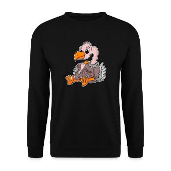 Vulture family - vulture with baby - Unisex Sweatshirt - black - Front - Alina (178cm) & Michal (187cm)