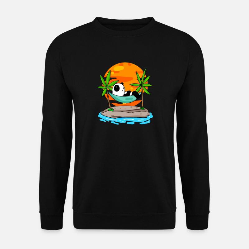Panda on the beach - Unisex Sweatshirt - black