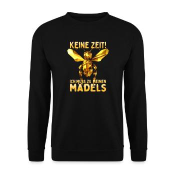 Bienen Keine Zeit Ich Muss Zu Meinen Mädels Imker - Unisex Pullover - Schwarz - Vorne - Alina (178cm) & Michal (187cm)
