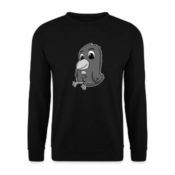 Crow Family - Crow with Baby - Crow Motif - Unisex Sweatshirt - black - Front - Alina (178cm) & Michal (187cm)