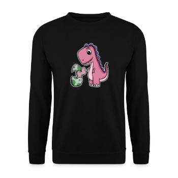 Dinosaure avec bébé dinosaure - Dino - Sweat-shirt Unisexe - noir - Devant - Alina (178cm) & Michal (187cm)