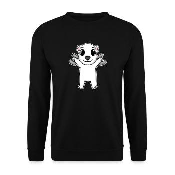 Polar Bear Dumbbell Training Strength Training Fitness - Unisex Sweatshirt - black - Front - Alina (178cm) & Michal (187cm)