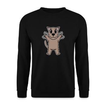 Cat Dumbbell Training Strength Training Fitness - Sweat-shirt Unisexe - noir - Devant - Alina (178cm) & Michal (187cm)