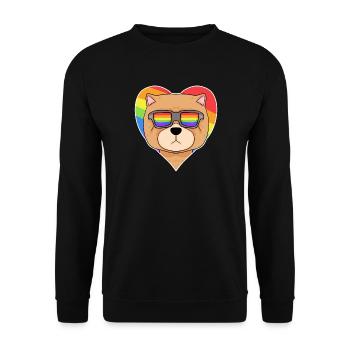 Rainbow - Dog Chow Chow with glasses and heart - Unisex Sweatshirt - black - Front - Alina (178cm) & Michal (187cm)