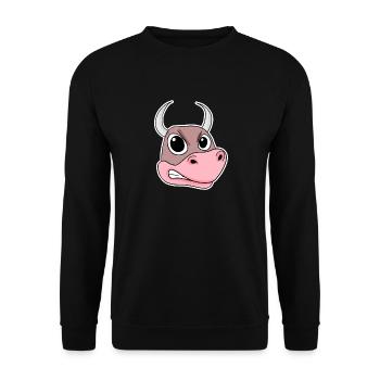 wütender Bulle - Unisex Pullover - Schwarz - Vorne - Alina (178cm) & Michal (187cm)
