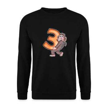 3 anniversaire 3 ans avec motif animal - trois - Sweat-shirt Unisexe - noir - Devant - Alina (178cm) & Michal (187cm)