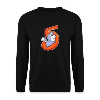 5 Birthday 5 Year Old with Animal Motif - Five - Unisex Sweatshirt - black - Front - Alina (178cm) & Michal (187cm)