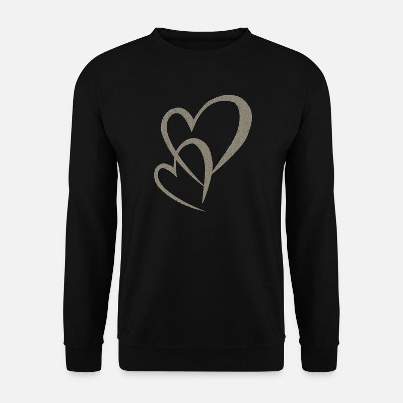 Hearts double tissue - Unisex Sweatshirt - black
