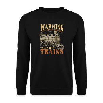 Lokomotive Zug - Unisex Pullover - Schwarz - Vorne - Alina (178cm) & Michal (187cm)