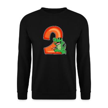 2 birthday 2 years old with animal motif - two - Unisex Sweatshirt - black - Front - Alina (178cm) & Michal (187cm)