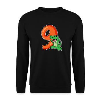 9 Birthday 9 years old with animal motif - nine - Unisex Sweatshirt - black - Front - Alina (178cm) & Michal (187cm)