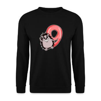 9 Birthday 9 years old with animal motif - nine - Unisex Sweatshirt - black - Front - Alina (178cm) & Michal (187cm)