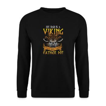 Viking Father - Unisex Sweatshirt - black - Front - Alina (178cm) & Michal (187cm)