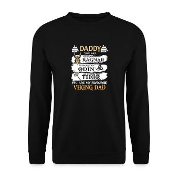 Wikinger Vater - Unisex Pullover - Schwarz - Vorne - Alina (178cm) & Michal (187cm)