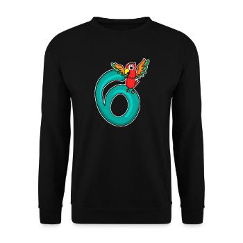 6 Anniversaire 6 ans avec motif animal - six - Sweat-shirt Unisexe - noir - Devant - Alina (178cm) & Michal (187cm)