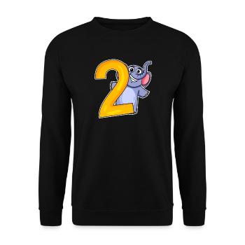 2 birthday 2 years old with animal motif - two - Unisex Sweatshirt - black - Front - Alina (178cm) & Michal (187cm)