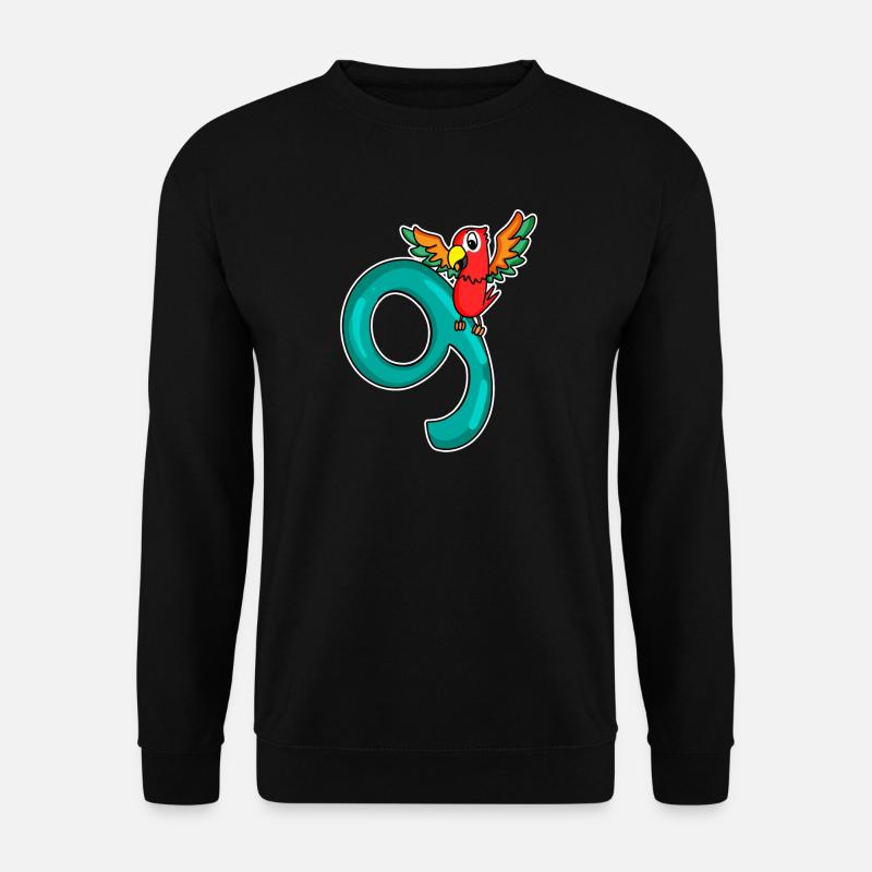 9 Geburtstag 9 Jahre alt mit Tier Motiv - neun - Unisex Pullover - Schwarz