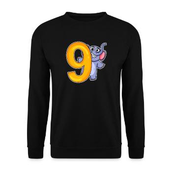 9 Birthday 9 years old with animal motif - nine - Unisex Sweatshirt - black - Front - Alina (178cm) & Michal (187cm)